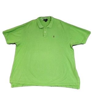 Ralph Lauren Shirt Mens 2XL Lime Green polo Solid 100% Pima Cotton Short Sleeve